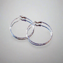 Load image into Gallery viewer, 24k White Gold Dipped Hoops