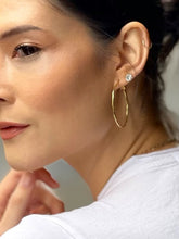 Load image into Gallery viewer, 24k White Gold Dipped Hoops