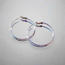 Load image into Gallery viewer, 24k White Gold Dipped Hoops
