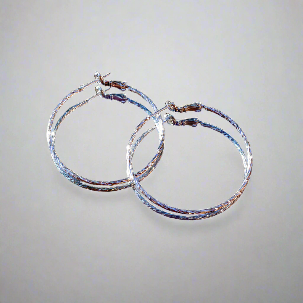 24k White Gold Dipped Hoops