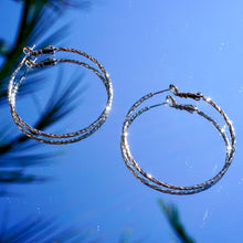 Load image into Gallery viewer, Signature 24k White Gold Dipped Hoops

